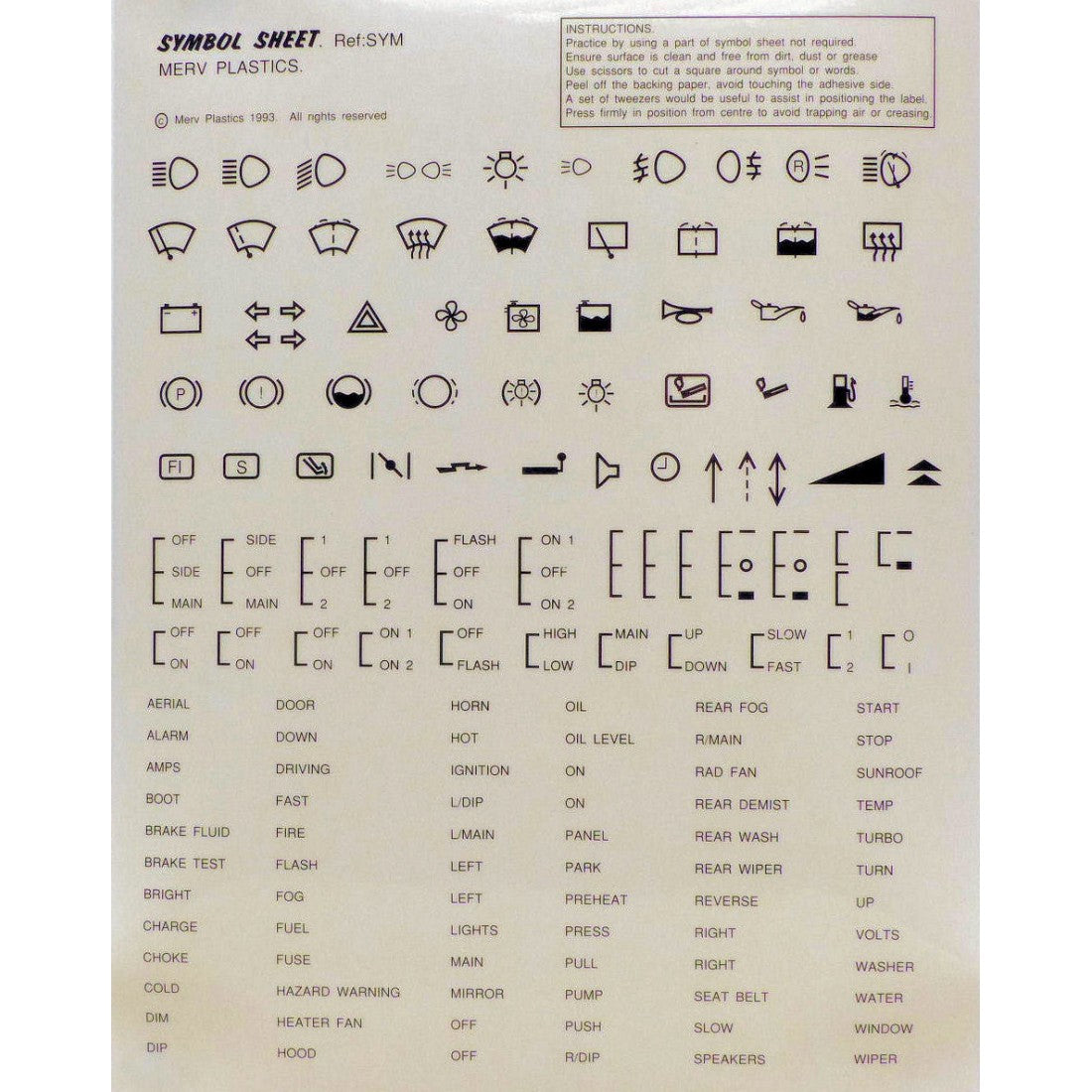 Symbol Sheet