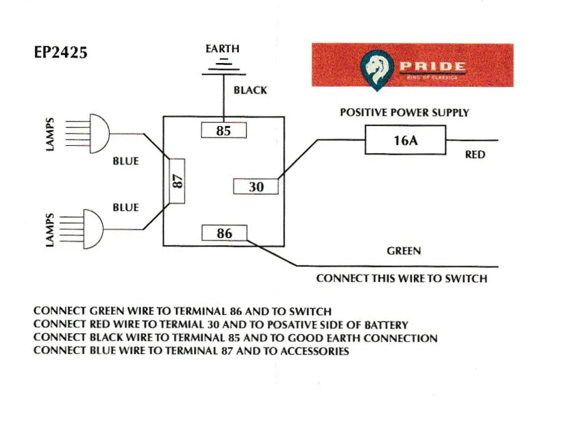 Lamp/Horn Wiring Kit & 12V 30A Relay
