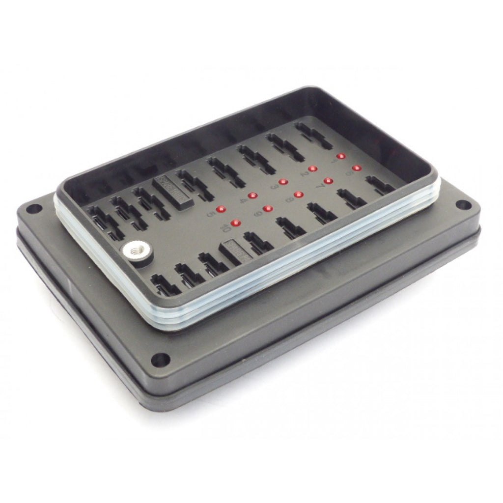 Weatherproof Surface Mounted LED Fuse Box 10 Way
