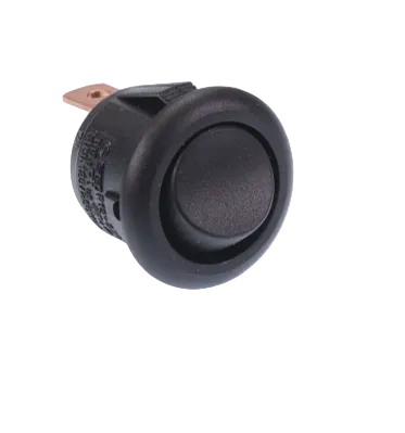 Black Micro Round On-On Rocker Switch