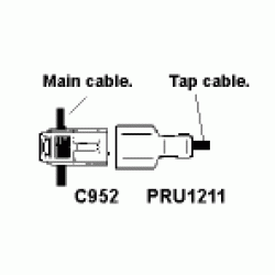 Tap connector to take pre-insulated male blade connector Tap connector to take pre-insulated male blade connector
