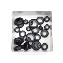 X AUTOHAUX 250pcs 10mm Rubber Grommet Eyelet Ring Gasket Double Side O Ring Electric Cable Protector Black for Car 
